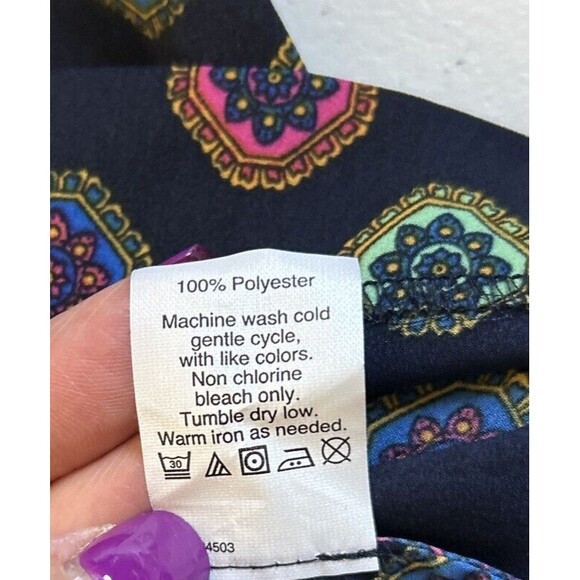 J. Crew Factory Ruffle Neck Multi Medallion Floral Fabric Button Dress Size 2 - Picture 9 of 9